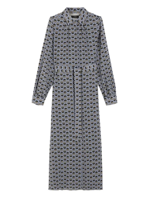 Weekend Max Mara printed silk maxi shirt dress - Blue - zdjęcie produktu nr 2