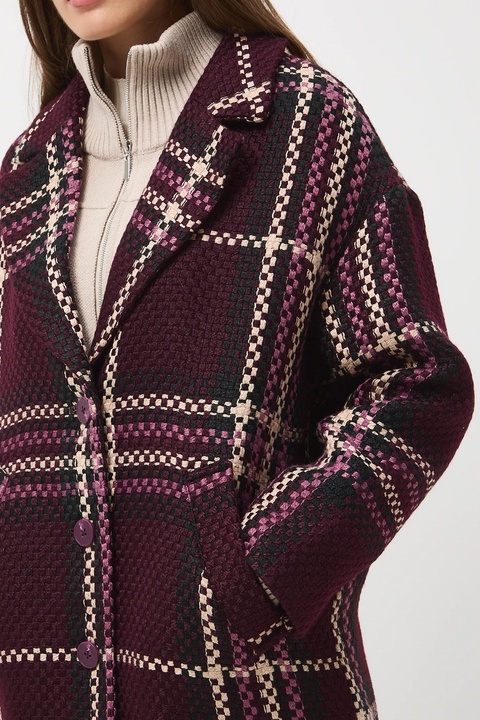 Medicine płaszcz damski kolor bordowy - zdjęcie produktu nr 1