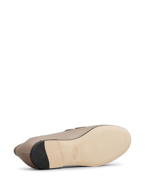 Tod's logo-plaque leather loafers - Neutrals - zdjęcie produktu nr 2