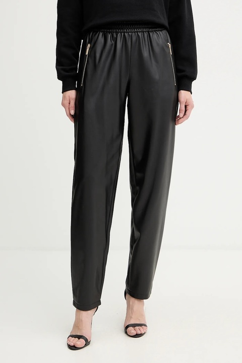 Armani Exchange spodnie damskie kolor czarny proste high waist XW000681 AF16106 - zdjęcie produktu nr 1