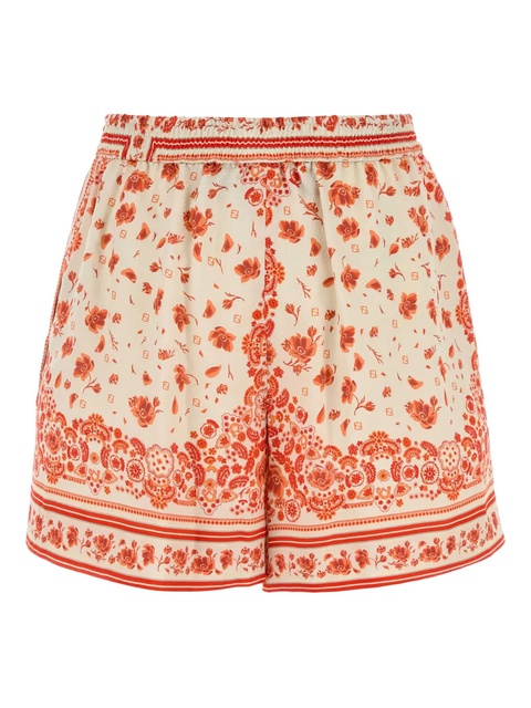 FENDI floral-print silk shorts - Orange - zdjęcie produktu nr 2
