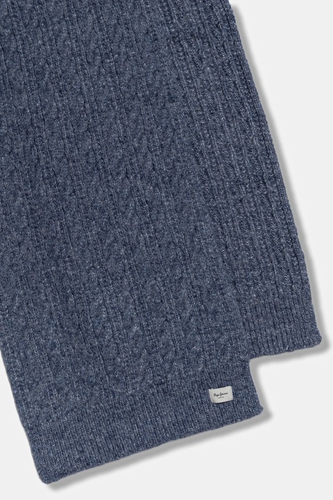 Pepe Jeans szalik z domieszką wełny damski kolor niebieski gładki PL0600004 - zdjęcie produktu nr 2