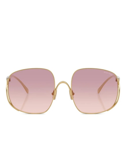 Miu Miu Eyewear oversize-frame sunglasses - Gold - zdjęcie produktu nr 1