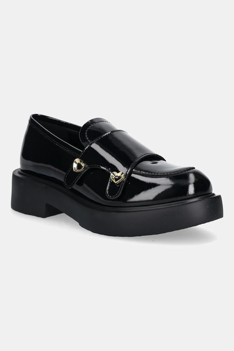 Love Moschino mokasyny skórzane damskie kolor czarny na platformie JA10104G1NIH0000 - zdjęcie produktu nr 1