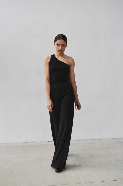 MUUV. top z domieszką wełny SUIS kolor czarny cold shoulder - zdjęcie produktu nr 1