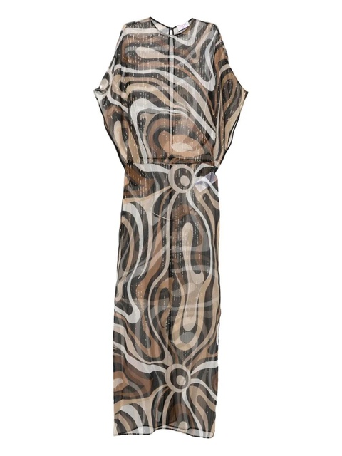 PUCCI puffy-sleeve maxi dress - Brown - zdjęcie produktu nr 1