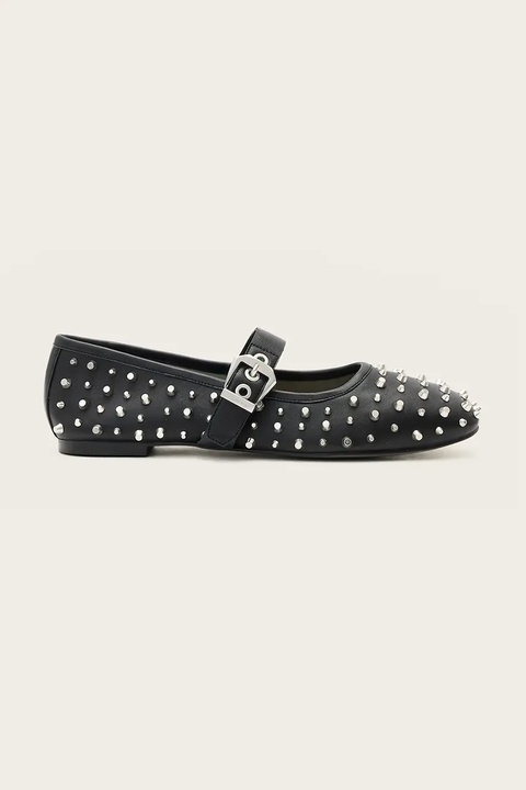 AllSaints baleriny skórzane Holly Stud Shoe kolor czarny W040FD - zdjęcie produktu nr 1