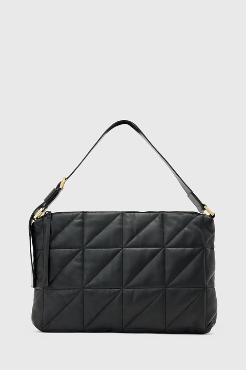 AllSaints torebka skórzana EDBURY kolor czarny W345XD - zdjęcie produktu nr 1