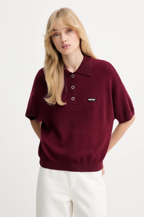 Rotate sweter z wełną damski kolor bordowy lekki 1143042734 - zdjęcie produktu nr 1
