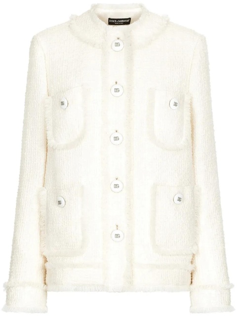 Dolce & Gabbana DNA round-neck tweed jacket - Neutrals - zdjęcie produktu nr 1