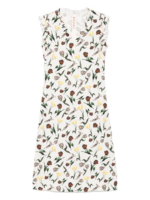 Marni floral-print midi dress - Neutrals - zdjęcie produktu nr 1