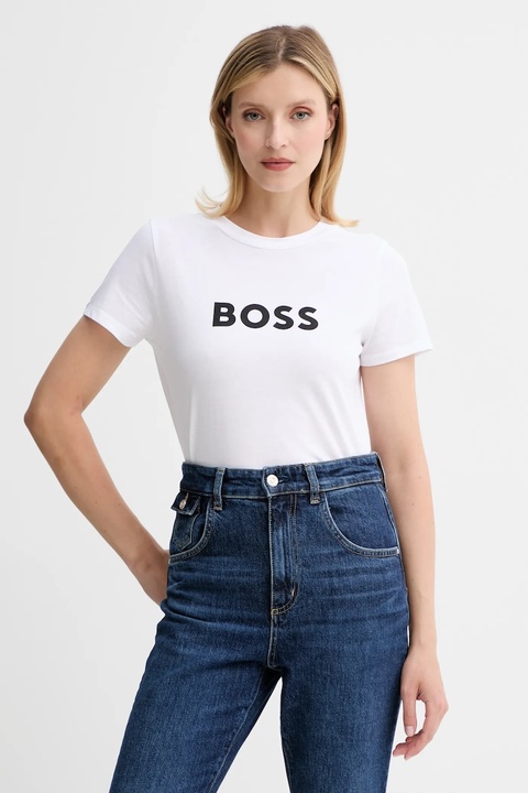 BOSS Orange t-shirt bawełniany BOSS ORANGE damski kolor biały 50501139 - zdjęcie produktu nr 1