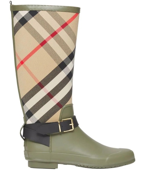 Burberry panelled House Check boots - Green - zdjęcie produktu nr 1