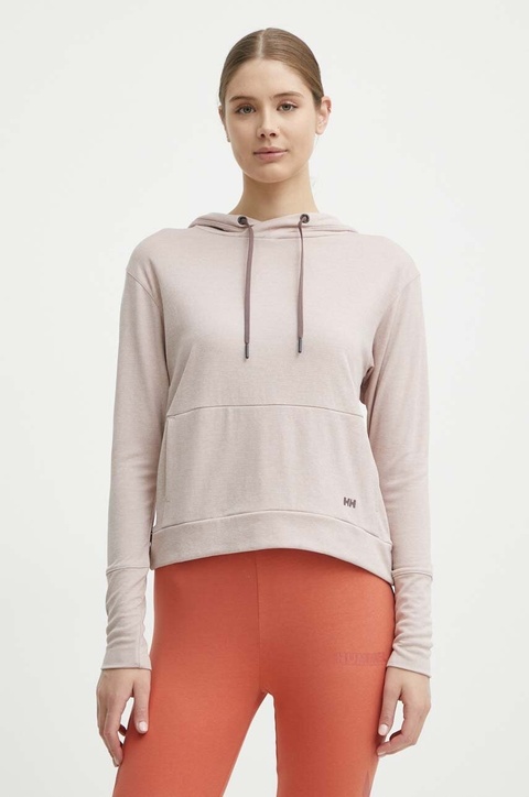 Helly Hansen bluza sportowa Lifa Tech damska kolor różowy z kapturem gładka - zdjęcie produktu nr 2