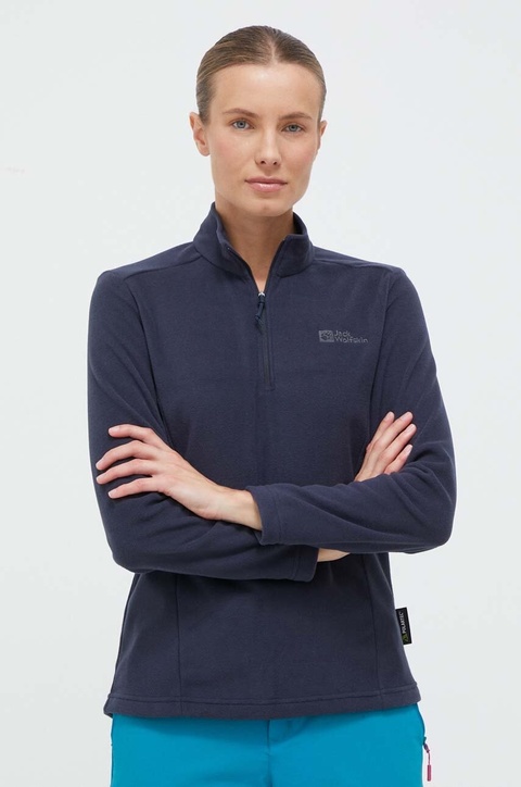 Jack Wolfskin bluza sportowa Taunus kolor granatowy gładka 1709532 - zdjęcie produktu nr 1