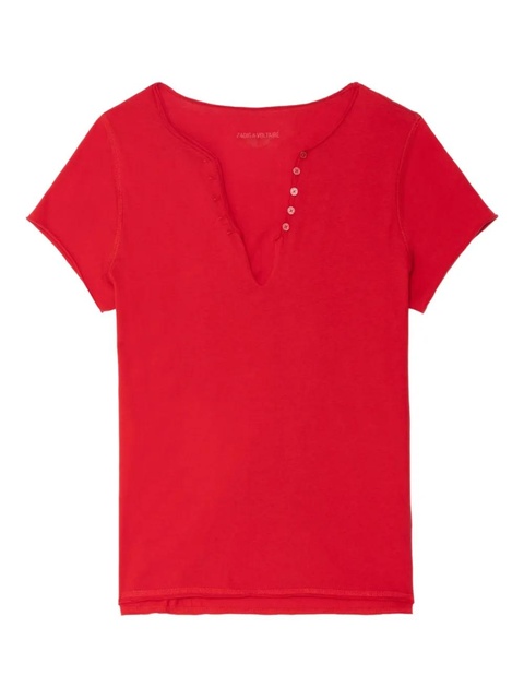 Zadig&Voltaire button-detail short-sleeve T-shirt - Red - zdjęcie produktu nr 1