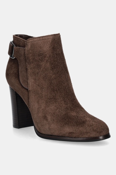 Lauren Ralph Lauren botki zamszowe Tasha Bt Hl kolor brązowy na słupku 802980068002 - zdjęcie produktu nr 1