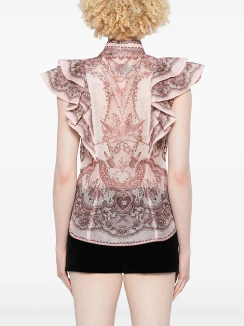 ZIMMERMANN Crush frilled blouse - Pink - zdjęcie produktu nr 2
