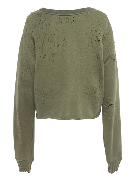 AMIRI pre-owned distressed logo-print sweatshirt - Green - zdjęcie produktu nr 1