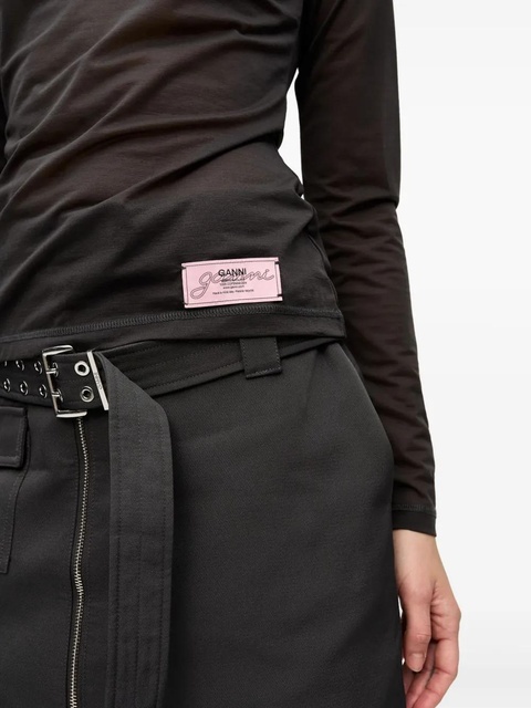 GANNI logo-patch T-shirt - Grey - zdjęcie produktu nr 2