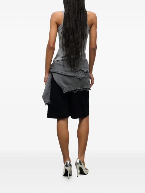 AREA crystal-flower denim shorts - Black - zdjęcie produktu nr 2