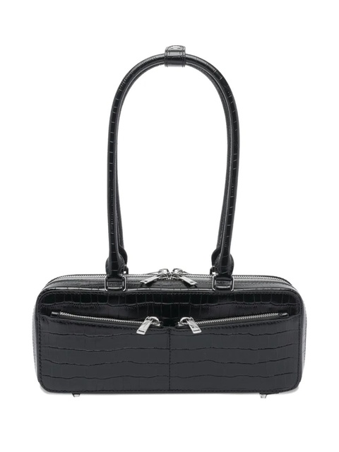 Self-Portrait crocodile-effect shoulder bag - Black - zdjęcie produktu nr 1
