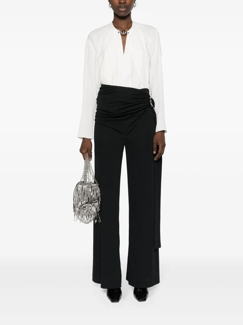 Rabanne wraparound-design palazzo pants - Black - zdjęcie produktu nr 2