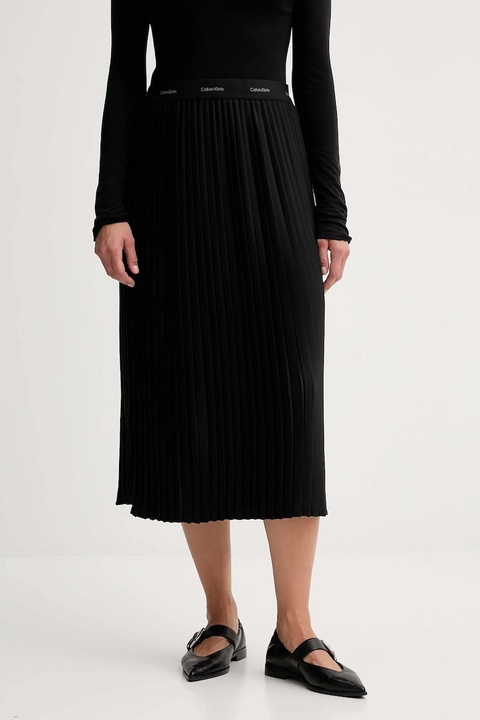 Calvin Klein spódnica kolor czarny maxi rozkloszowana LV044D632G - zdjęcie produktu nr 1