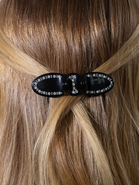 Jennifer Behr Gladys crystal barrette - Black - zdjęcie produktu nr 2