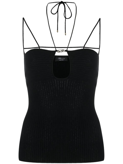 Blumarine cut-out ribbed knit top - Black - zdjęcie produktu nr 1