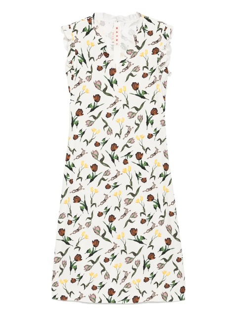 Marni floral-print midi dress - Neutrals - zdjęcie produktu nr 1