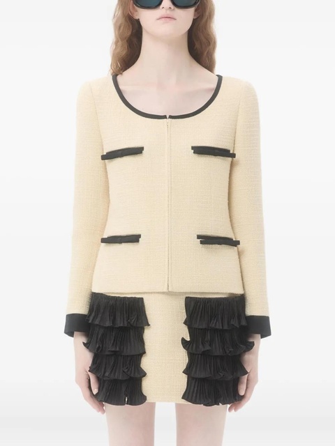 Valentino Garavani bow-detail tweed jacket - Neutrals - zdjęcie produktu nr 1