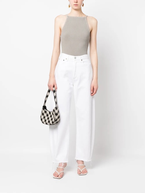 AGOLDE square-neck ribbed-knit top - Neutrals - zdjęcie produktu nr 1