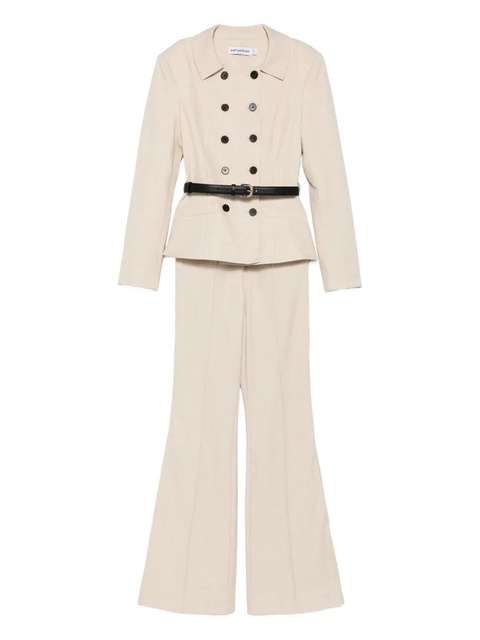 Self-Portrait double-breasted belted jumpsuit - Neutrals - zdjęcie produktu nr 1