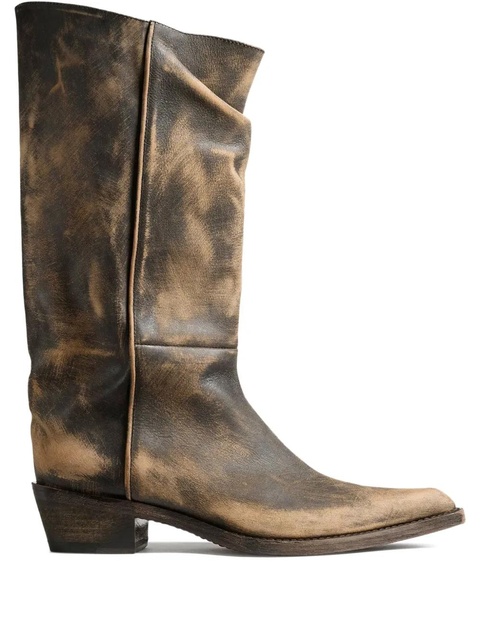 KHAITE calf leather pointed-toe boots - Brown - zdjęcie produktu nr 1