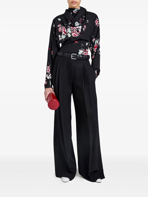 Proenza Schouler cowl-neck floral blouse - Black - zdjęcie produktu nr 1
