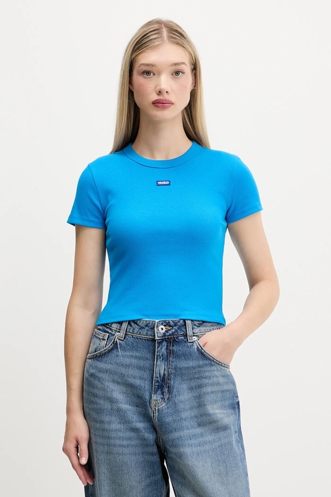 Hugo Blue t-shirt damski kolor turkusowy 50510749 - zdjęcie produktu nr 1