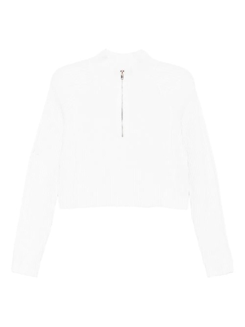 Maje short-zip ribbed sweater - White - zdjęcie produktu nr 1