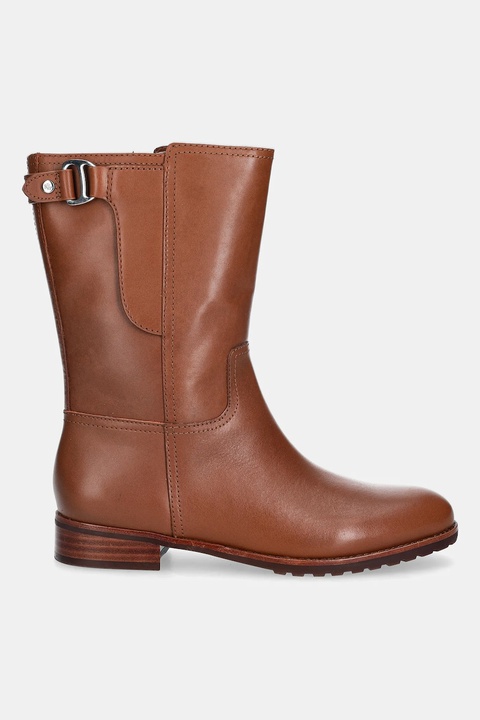Lauren Ralph Lauren botki skórzane Tasha Mid damskie kolor brązowy na płaskim obcasie 802980069002 - zdjęcie produktu nr 2