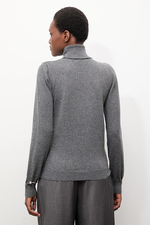 Answear Lab sweter z kaszmirem kolor szary lekki z golfem - zdjęcie produktu nr 2