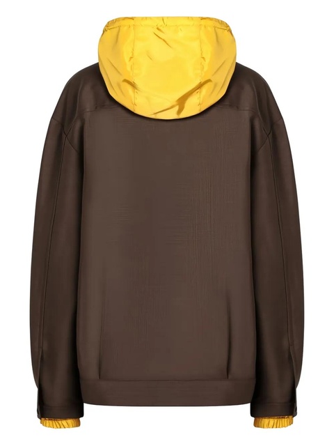 Miu Miu two-tone hooded jacket - Brown - zdjęcie produktu nr 1
