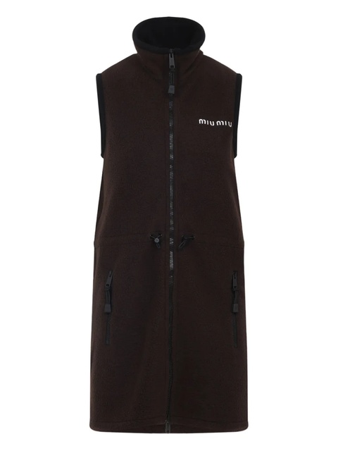 Miu Miu zip-front fleece mini dress - Black - zdjęcie produktu nr 1