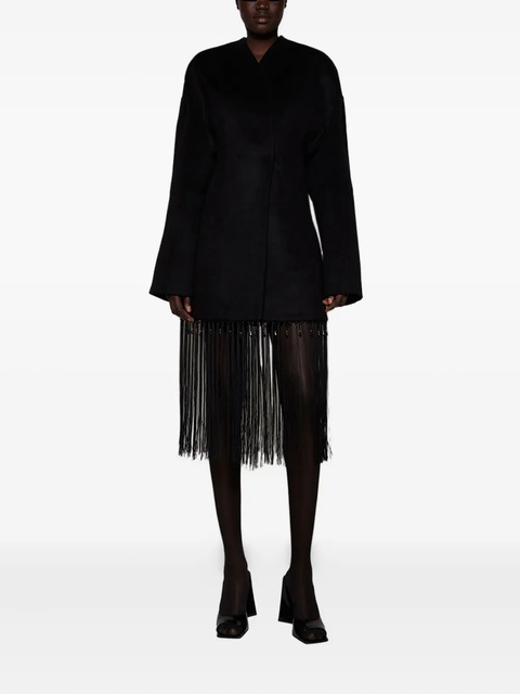 ENTIRE STUDIOS fringe-detailing wrap coat - Black - zdjęcie produktu nr 2