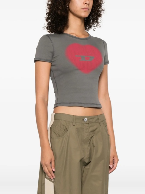 Diesel T-Ele heart-print T-shirt - Grey - zdjęcie produktu nr 2