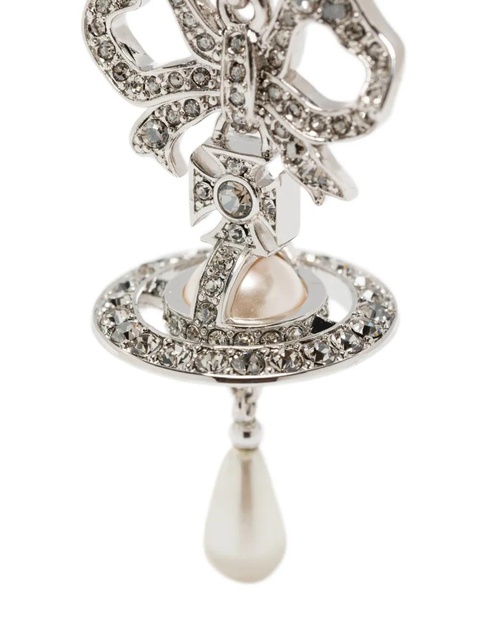 Vivienne Westwood Rigoberta bow-crystal pearl earrings - Silver - zdjęcie produktu nr 2