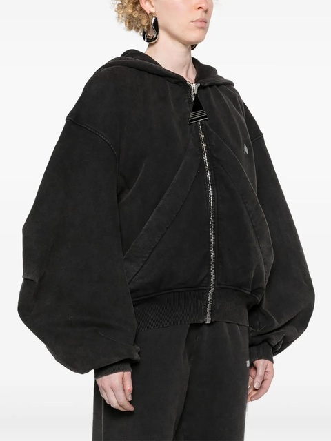 The Attico wide-sleeves cotton hoodie - Grey - zdjęcie produktu nr 1