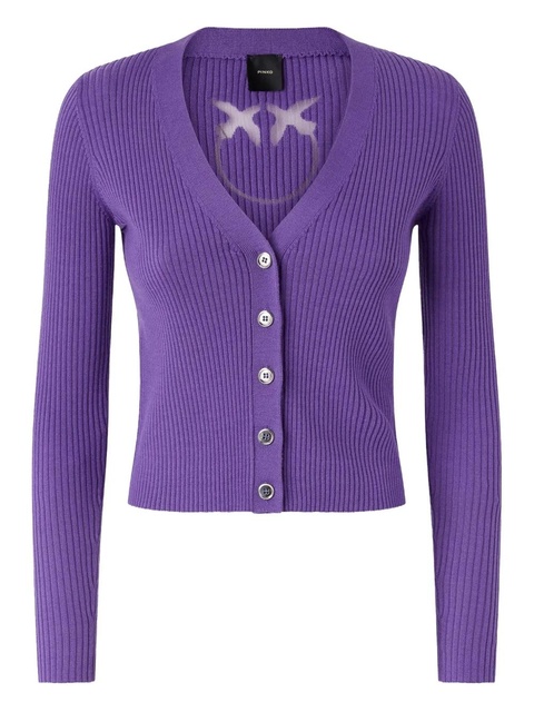 PINKO ribbed logo-detailed cardigan - Purple - zdjęcie produktu nr 2