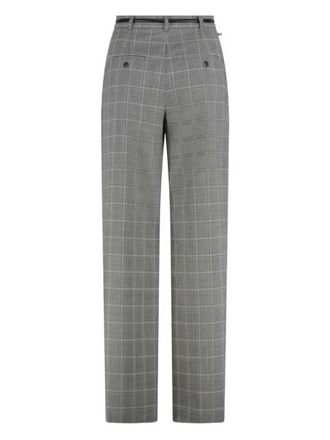 Max Mara belted check-pattern trousers - Grey - zdjęcie produktu nr 2