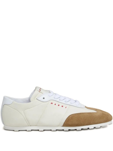 Marni Softy Soccer suede-detail leather sneakers - White - zdjęcie produktu nr 1
