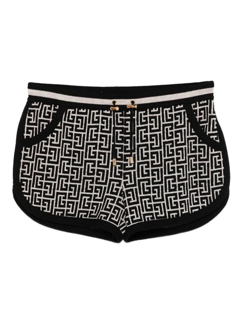 Balmain logo-embroidered shorts - Black - zdjęcie produktu nr 1